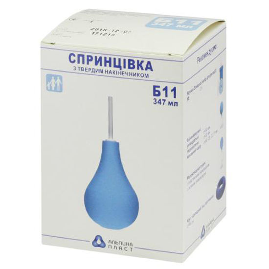 Спринцівка пластизольна поливінилхлоридна для іригації та відсмоктування рідини з порожнини організму спп-альпіна-пласт розмір 11 тип Б